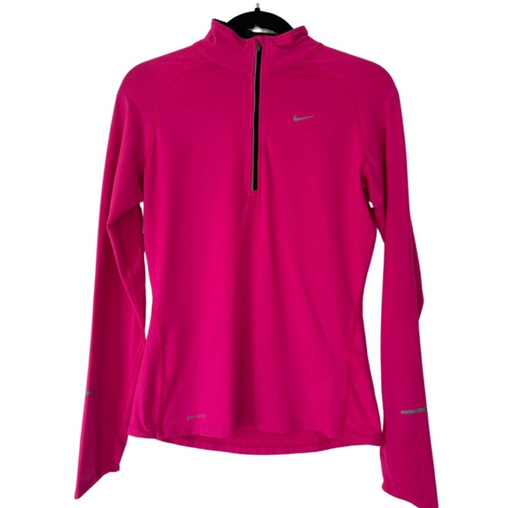 Hot pink nike running half zip